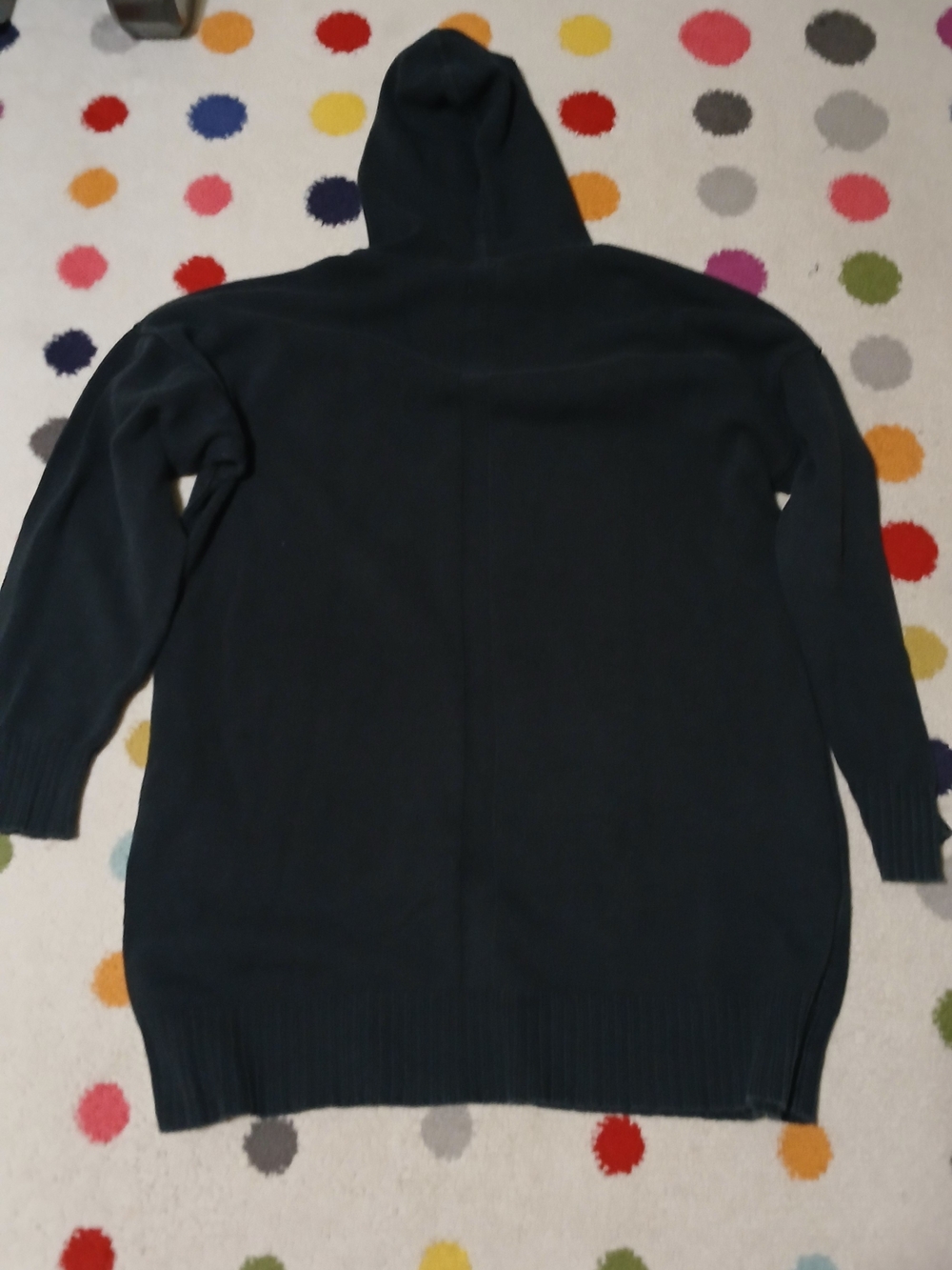 Rick Owens Black Ribbed Hooded Cardigan